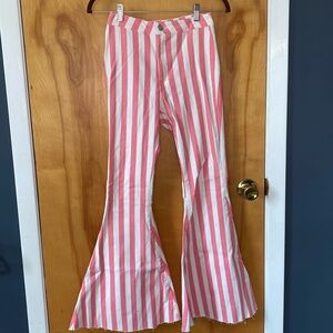 Peach Love striped bell bottoms